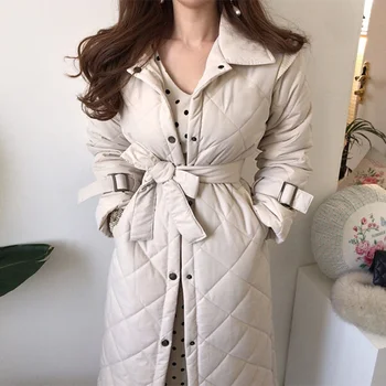 2021 Outono e Inverno Nova-coreano Chique Mulheres Engrossado Isolamento Térmico Lapela Casual Casaco de Algodão Acolchoado Jaqueta de Diamante