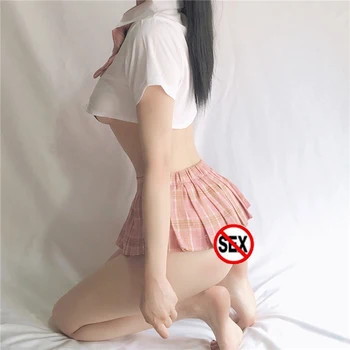 Estilo Japonês Mulheres Schoolgirl Sexy Cosplay Cheerleader Xadrez Boate Festa Super Mini Plissado Bonito Curto Erótica Mini Saias