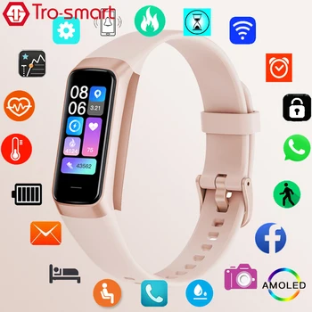 Trosmart C60 Smart Watch Mulheres do Esporte Relógio de Fitness Para Android iOS Corpo à prova d'água Temperatura do Monitor de Ritmo Cardíaco o Smartwatch Homens