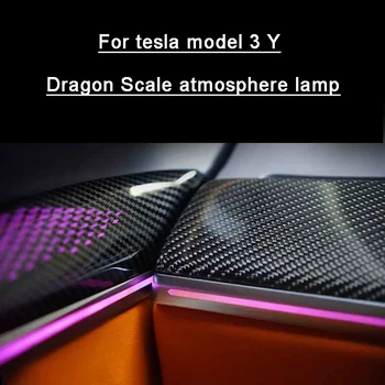 Tesla Model 3 Y 2021-2023 Atmosfera Lanterna Dragão Escala De Decoração Placa Interior Modificado Radium Escultura Atmosfera Da Lâmpada