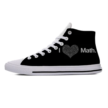 Equação matemática Fórmula Matemática Engraçado Populares Casuais Sapatos de Pano de Alta Superior Respirável Leve Impressão 3D Homens mulheres Tênis