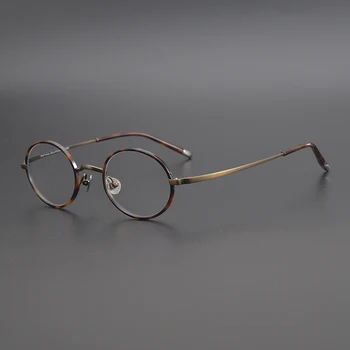 Zerosun Redondas Pequenas Armações De Óculos Masculino De Mulheres De Titânio Óculos De Leitura Homens Anti Reflexo Lennon Óculos De Prescrição
