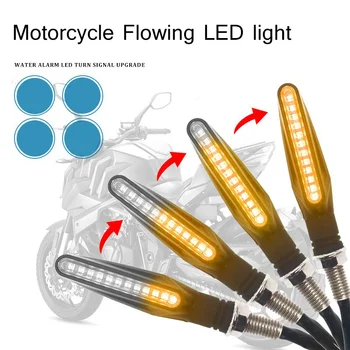 Moto Fluindo por sua vez, Sinal de Luz Flexível de Motocicletas conduzidas de Piscamento do Sinal da Lâmpada Âmbar Moto Aviso Luzes da Cauda 12V