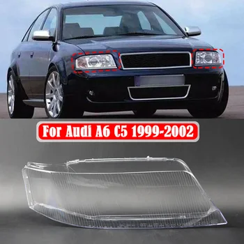 Para Audi A6 C5 1999 2000 2001 2002 Dianteiros Faróis De Vidro Faróis Shell Tampa Transparente Luminárias Lâmpada Shell Máscaras Lente