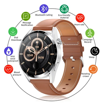 2022 Retina HD 300mAH Inteligente Relógio de Pulso Pulseira Bluetooth GT3 Homens Mulheres de Saúde da frequência Cardíaca Sangue Preesure Smartwatch Pedômetro