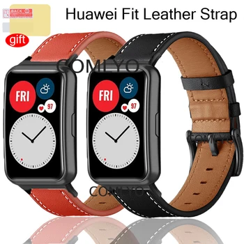 Couro 3in1 Substituição de Banda Para Huawei Ajuste do Relógio smartWatch Bracelete Pulseira Pulseira para Huawei Assistir ajuste protetor de tela