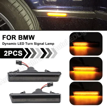 Para BMW E46 M3 2001-2006 E38 1995-2001 2PCS Puro Âmbar Dinâmica Indicador de Lâmpadas de LED Sequencial do Lado do Marcador de pisca-Pisca, Luzes de sinalização