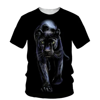 O Tigre de Impressão 3D Homens T-shirts 2022 Verão de Novo O Pescoço de Manga Curta, Camisetas, Tops de Impressão 3D do sexo Masculino Roupas de Moda Casual T-shirts