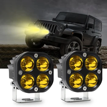 2PCS de Moto Faróis de LED Acessórios da Motocicleta Farol de Focos de luzes de Condução Luz de Nevoeiro Para SUV ATV Caminhão Tractor de Barco