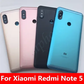 Novas Peças De Reposição Para Xiaomi Redmi Nota 5/Nota 5 Pro Porta Carcaça Tampa Da Bateria Com O Lado+Botões + Flash Da Câmara Lente De Substituição