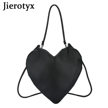 JIEROTYX 2022 Doce em Forma de Coração as Mulheres Crossbody Sacos de Mini Bolsas Femininas em Preto E Branco de Meninas Telefone Móvel Bag duplo Frete Grátis