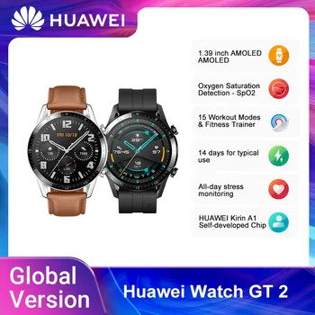 Oranginal HUAWEI Assistir GT 2 Smart Watch GT2 Impermeável Medição do Ritmo Cardíaco Com GPS, Suspensão Sport Tracker Para Android IOS