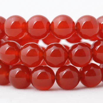 Natural Ágata Vermelha Grânulos De Gemstone Diy Solta Esferas Para Confecção De Bijuteria Fio 15