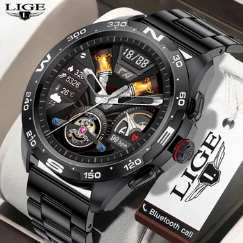 LIGE Negócios AMOLED HD Tela de relógios Para Homens Inteligentes Relógio Bluetooth Chamando Smartwatch 2022 Impermeável Esportes Fitness Relógio Novo
