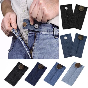 Unisex Cintura Extensores Saia De Calças Jeans De Cintura Expansores Botão De Calça De Elástico Extensor De Cinto De Segurança Ajustável Extensão De Fivela