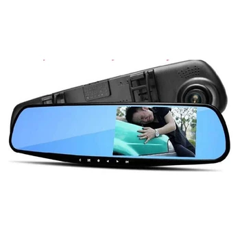 4.3 Polegadas Traço Cam Carro DVR 24H HD 1080P Traço Câmera de Lente Dupla de Gravador de Vídeo 1080PCycle Dashcam Espelho Gravador de Condução