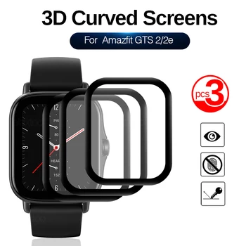 3D Completo Protetor de Tela Para Xiaomi Mi Huami Amazfit GTS 2 2e GTS2 Mini GTS2e Banda 5 Smartwatch Película de Proteção, Não de Vidro