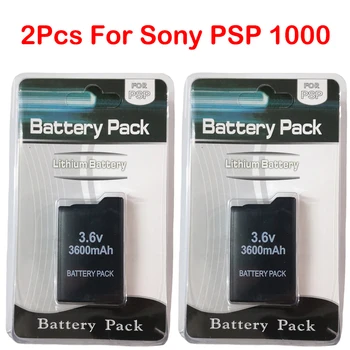 2pcs 3600mAh 3.6 V Recarregável de Iões de Lítio de Bateria para Sony PSP1000 PSP 1000 PSP-110 Console Gamepad Substituição de Baterias