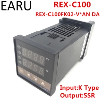 REX-C100 REX-C100FK02-V*UM DA Digital PID de Controle de Temperatura Controlador de Termostato SSR Saída 0-400 Graus K Tipo de Entrada