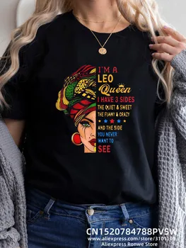 Rainha negra Africana Melanina Mulheres Engraçado Imprimir T-shirt Menina de 90 Verão Casual Harajuku Tops Tee Fêmea Streewear Roupas