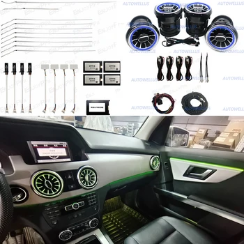Controle de Volante RGB de Luz Ambiente Para a Mercedes Benz GLK X204 2008-2015 MB GLK de Ventilação de Ar CONDUZIU a Atmosfera do Bocal da Lâmpada