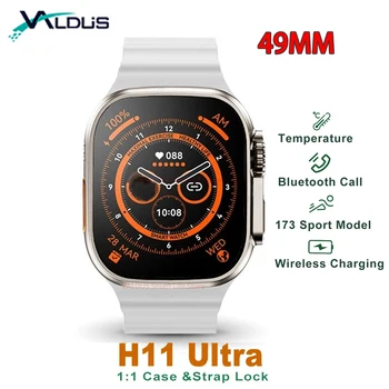 Smart Watch H11 Ultra 1:1 Caso Real Parafuso de 49mm de IWO Série 8 de Chamada Bluetooth Bateria 450MAh Homens Esporte Smartwatch para a Apple, Android