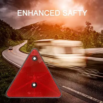 1pcs Triângulo Reflector Vermelho Reflexivo Triangular, o Aviso de Segurança Refletores para Engate de reboque RV Campista Caravana Caminhão Trator Boa B5I8