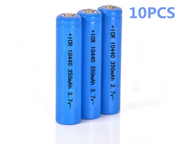10pcs/lot de Alta qualidade 3,7 v 10440 bateria de lítio de mão adequada para a lanterna 350MAH bateria recarregável AAA