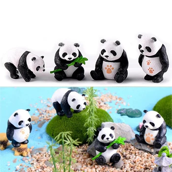 1pcs Mini Panda Estatueta em Miniatura o Jardim de Plantas vaso de Flores de Bonsai Casa de bonecas Decoração de Festa de Aniversário Bonito Micro Sala de Decoração de Casa
