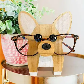 O Cão Corgi Suporte De Óculos De Stand Cachorro De Óculos De Armação De Presente De Natal Animal De Estimação Bonito De Madeira Ornamento Óculos De Sol Óculos De Cremalheira De Exposição