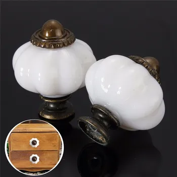 5pcs Vintage Gabinete Alças Único Furo Lanterna Forma Armário, Gaveta Puxa Branco da Porta da Cozinha, Botões de Punho da Mobília