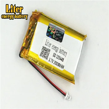 1,0 MM 2 pinos conector 103448 3,7 V 2000mah Bateria de Polímero de lítio Recarregável Bateria de LiPo MP3 MP4 MP5 pequenos brinquedos
