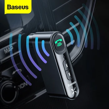 Baseus Bluetooth Receptor de 3,5 mm de Áudio sem Fios Receptor Automático Bluetooth 5.0 Adaptador Para Carro, alto-Falante Fone de ouvido mãos livres Com Microfone