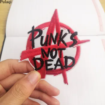 Pulaqi Ferro Na Letra Punk Patch Emblemas Adesivos Para Roupas Bordadas Manchas Em Roupas De Vestuário Listras Para Roupas Lavável