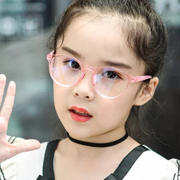 2022 nova rodada de quadros anti luz azul óculos Simples óculos de crianças de proteção radiológica para a criança Computador de telefone On-line do curso