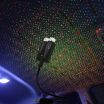 Teto do carro Estrela de Luz Ambiente Romântico USB Atmosfera Noturna da Lâmpada de Casa, Decoração de Interiores Mini Projetor montado no Teto Galaxy Ajustável