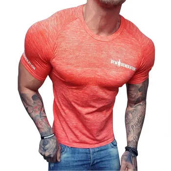 2020 Novas Seca Rápido, com T-shirt de Fitness Apertado de Manga Curta T-Shirts homens de Compressão T-shirt, Camisa de Esporte Homens Ginásio T-Shirt 3XL