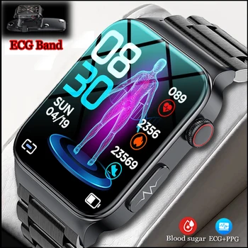 2023 de Glicose no Sangue Inteligente Homens do Relógio de Saúde de ECG Monitor de Pressão Arterial Esporte Relógio de Fitness IP68 Impermeável Smartwatch Para Xiaomi