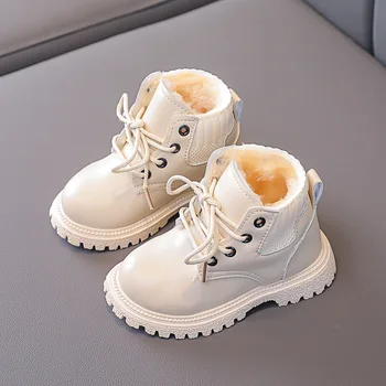 Sapatos infantis para Meninas Forro de Pelúcia Crianças Botas de Neve de Anti-skid Fundo Macio Criança Bebê Meninos Meninas rapazes raparigas de Inverno Sapatos Botas