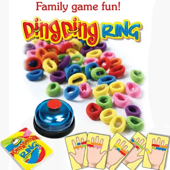 Engraçado Desafio Ring Ding Brinquedo Partido da Família de Jogos de Grande Práticas acessórios Para 2 a 6 jogadores com 24 cartões de imagem 60 Cabelo 1 Sino