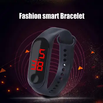 Smart Watch Alça Ajustável Controle de Botão Display LED Eletrônica Digital Pulseira de Relógio de смарт часы reloj inteligente hombre