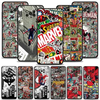 Marvel homem-Aranha 3-Herói de Quadrinhos LOGOTIPO de Caso Para Xiaomi Poco X3 NFC M3 M4 Pro 4G 5G F3 GT para Mi 12 11T 10T 10 Pro 11 Nota 10 Lite
