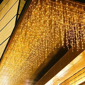 Natal Seqüência de luzes de LED, Cortina de Grinalda de Natal, Luzes de Fadas LED Icicle Seqüência de Luzes 8 Modos Para Garland Casa ao ar livre