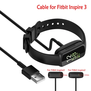 50/100 cm Cabo de Carregamento para o Fitbit Inspirar 3 de Substituição de Plástico Cabo de Carregamento do Suporte USB Carregador Berço Cabo Assistir Acessórios