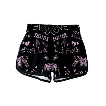 Hip hop, o cantor lil peep Verão gótico Shorts Bonito Casual de Moda Verão Kpop Mulheres Sexy Shorts apertados motociclista Meninas 3D shorts