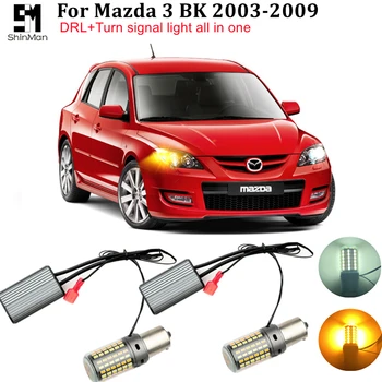 Para Mazda 3 BK acessórios 2003-2009 por sua vez, sinal led Carro LED DRL Luzes Diurnas de led e Frontal Sinais de luz