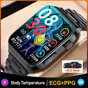 2022 de Glicose no Sangue Smart Watch Saúde Monitor de Pressão Arterial Esporte Relógio de Fitness IP68 Impermeável Homens Smartwatch Para Android ios