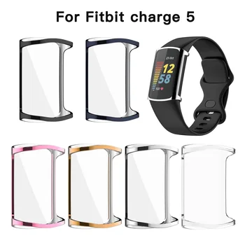 Para Fitbit carregar 5 Completo Protetor de Tela de cobre Acessórios para Fitbit Carregar 5 Capa TPU Macio pára-choques Caso Shell