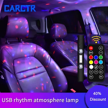 CARCTR LED Carro Atmosfera Lâmpada USB sem Fios da Lâmpada de Teto RGB Luz da Estrela de Vários Modos Automotiva, Decorativa Interior do Partido Luzes