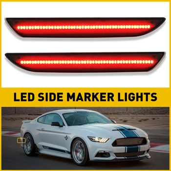 2Pcs Vermelho/Branco Traseiro LED Luzes de presença Laterais para Ford Mustang 2015 2016 2017 2018 2019 2020 20212022 Apuramento do Indicador da Lâmpada
